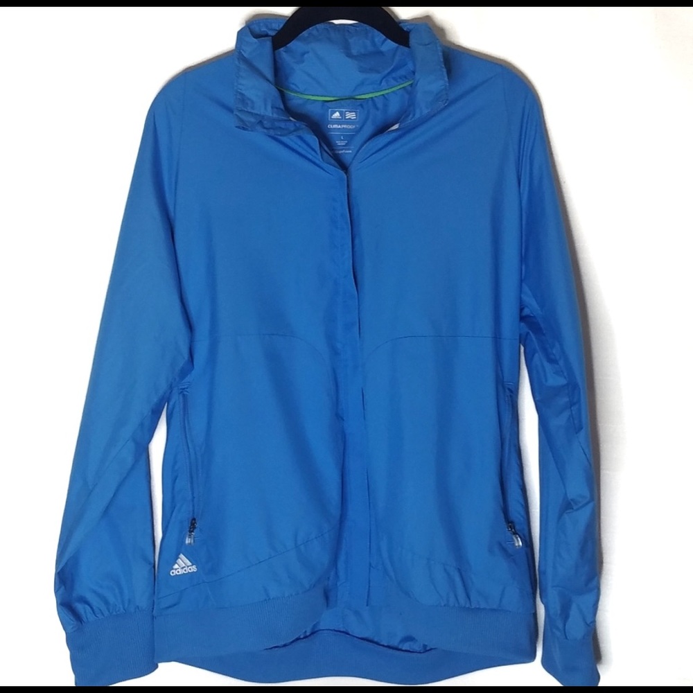 Adidas Clima Proof Blue Zippered Jacket Size Large